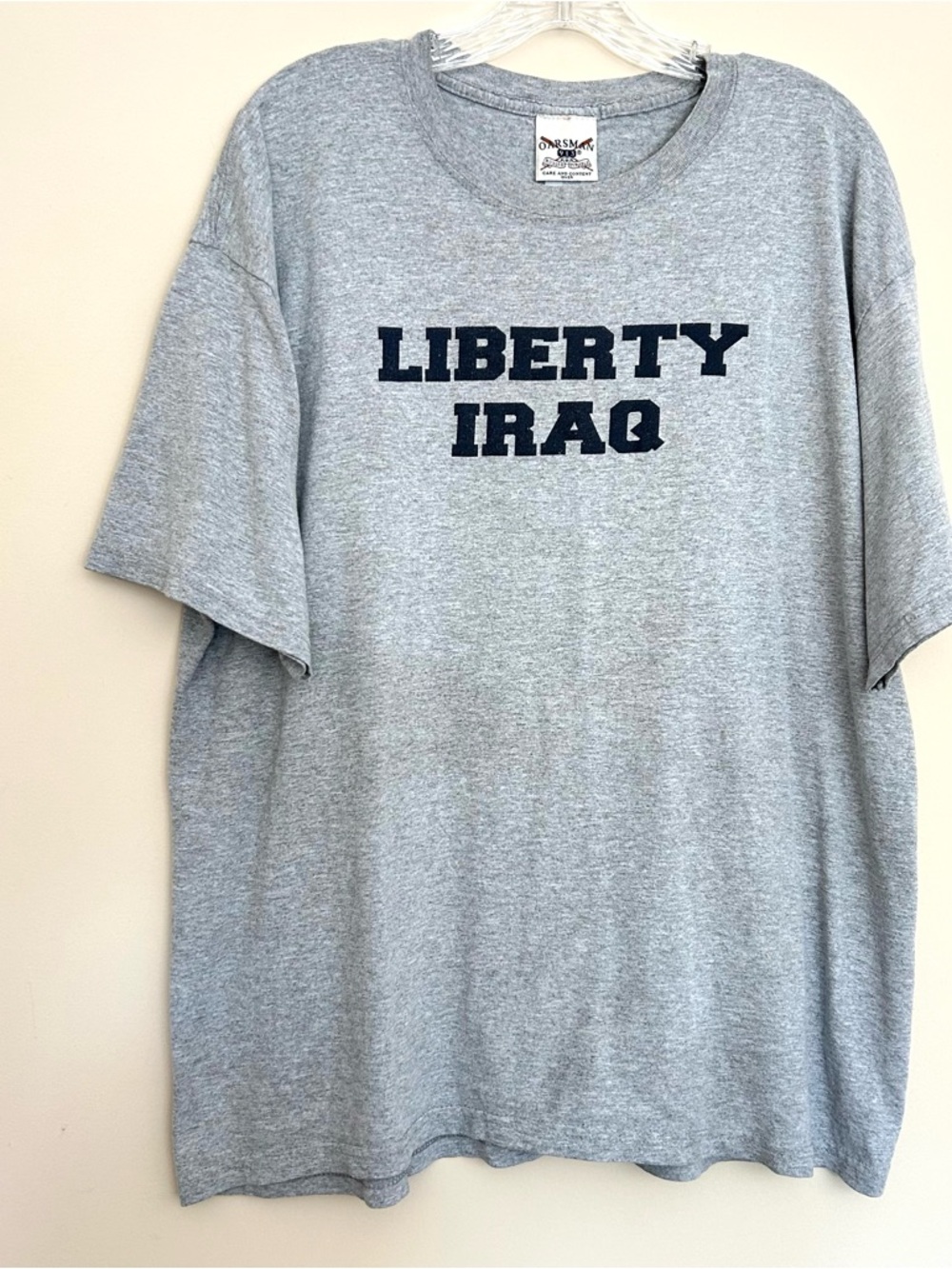 Gray Men’s 'Liberty Iraq' Short Sleeve Military Tee Vintage